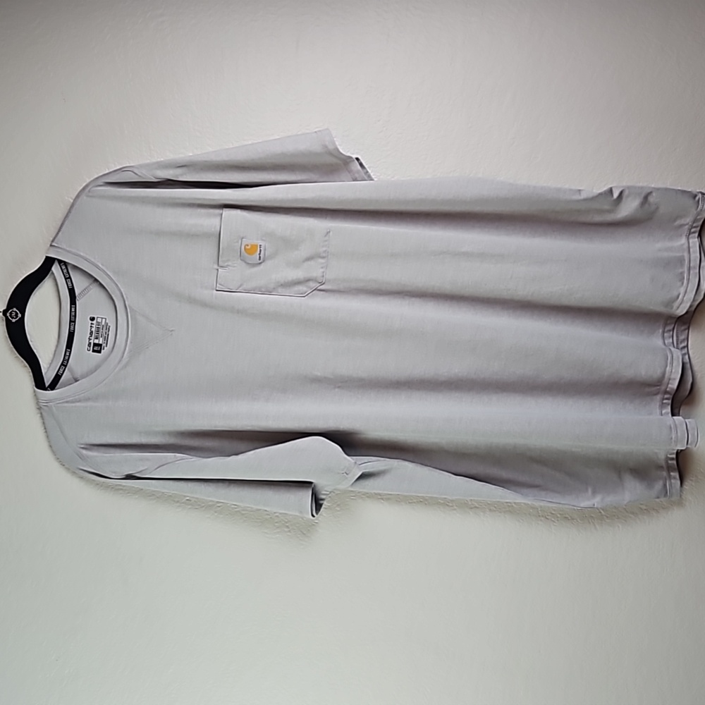 Carhartt | Men's Gray Relaxed Fit Short Sleeve Front Chest Pocket Sz XL Tall